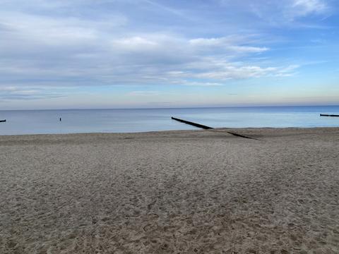 Breiter Sandstrand von Zempin mit Blick auf die Ostsee